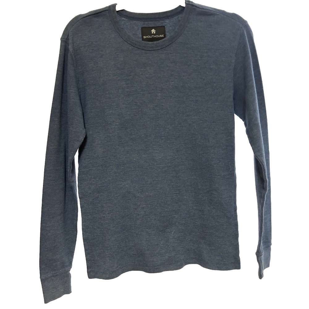 Shouthouse Men's S Blue Thermal T‎ Shirt Long Sleeve NEW